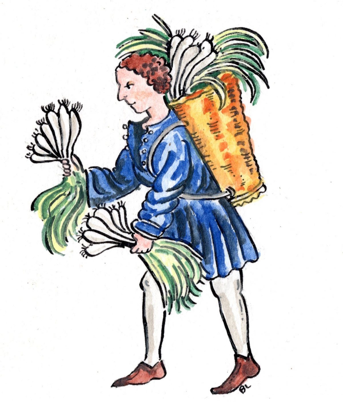 man with leeks
