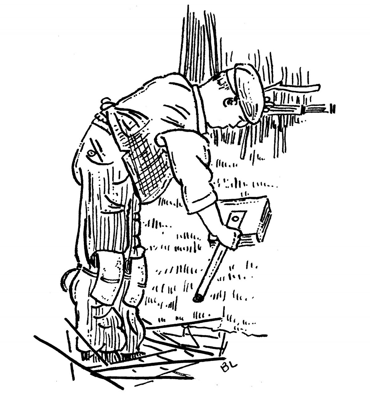 thatching man